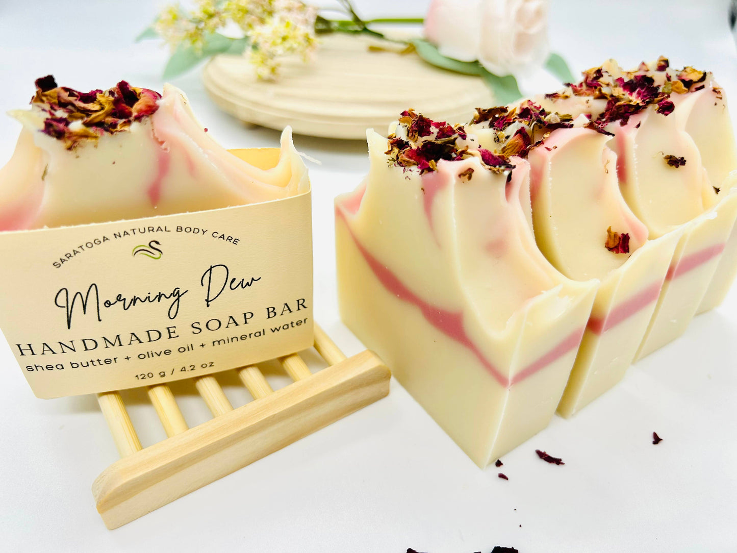 SARATOGA NATURAL BODY CARE LLC - Morning Dew Handmade Soap Bar VEGAN COLD PROCESS